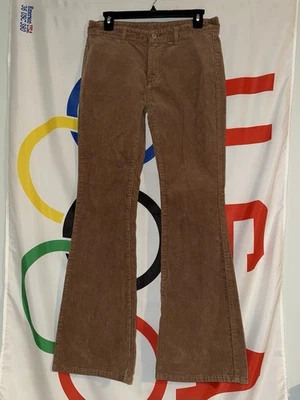 Pantalones de pana John J. Galt para mujer pequeños corte bota acampanado marrón Foto 1 de 4