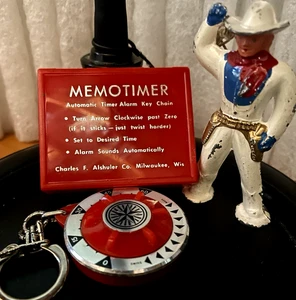 Memotimer/Memopark ~ Vintage Swiss Made Parkuhr Schlüsselanhänger Alarm ~ mit 1/2 Box - Bild 1 von 4