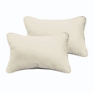 Ivory Indoor/Outdoor Pillow Set, 14 in x 24 in - Picture 1 of 4
