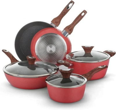 Batteria di pentole Kasanova 8 pezzi antiaderente induzione e gas Rosso - Immagine 1 di 4