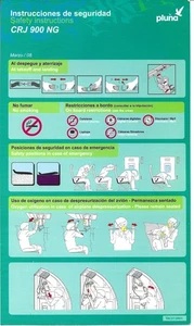 Safety Card - Pluna - Bombardier CRJ 900 NG (S2996) - Picture 1 of 1