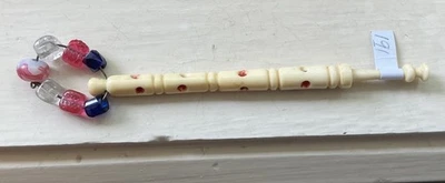 Antique Bone (1800s)Spangled  English Lace Bobbin Dot Decoration - David Haskins - image 1 of 4