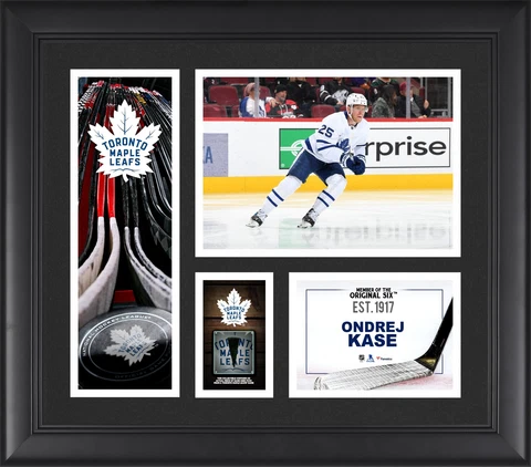 Ondrej Kase Toronto Maple Leafs FRMD 15" x 17" Collage with a Piece of GU Puck Cover