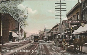 POSTAL ST. STEPHAN, N. B. Water Street, Businesses, E.M. Ganong, Trolly, de colección. - Imagen 1 de 2
