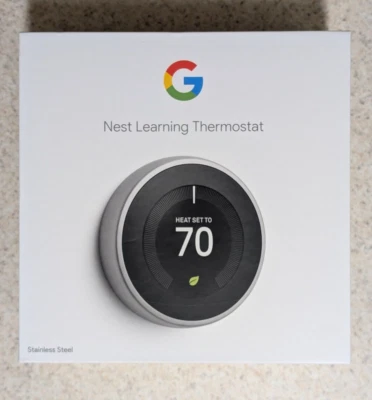 Google Nest Learning Smart Wifi Thermostat - Stainless Steel - Image 1 of 4