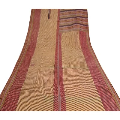 Colcha de algodón reversible Gudari Kantha Sanskriti vintage hecha a mano - Imagen 1 de 4