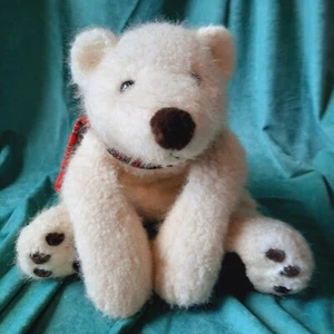 Russ Berrie GLACIER Eisbär Plüsch Tartan Schal 19 Zoll flauschig schlapp kuschelig schwer - Bild 1 von 12