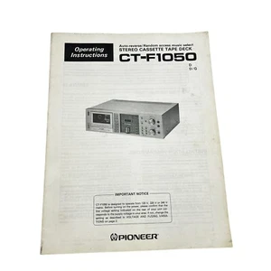 Original Pioneer CT-F1050 Stereo Cassette Tape Deck Bedienungsanleitung - Bild 1 von 5