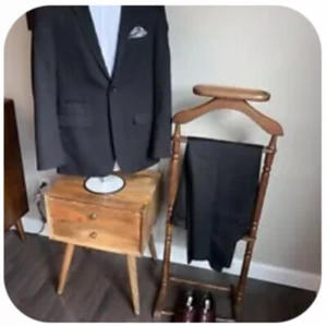 38r mens suit black perry ellis pants 38x32 2 button polyester and rayon - Picture 1 of 4