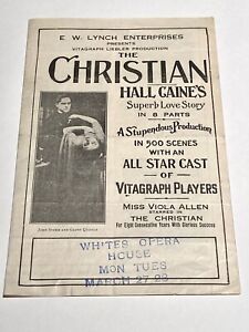 THE CHRISTIAN - Vintage 1914 Silent Film VITAGRAPH 8 Reel Feature MOVIE HERALD 