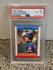 1989 Topps #67 - RYNE SANDBERG - PSA 8 NM-MT - Chicago Cubs / American Baseball