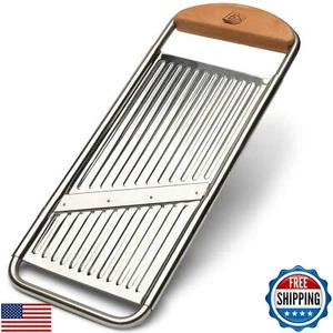 Kings County Tools Stainless Steel Flat Mandolin Kitchen Slicer | Cherrywood  - Picture 1 of 1