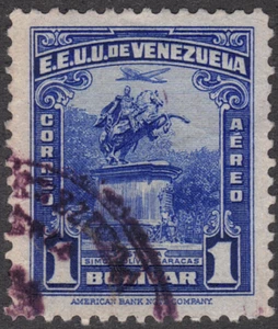 1947 Venezuela SC#  C233 - F - Statue of Simon Bolivar, Caracas - Used - Picture 1 of 2