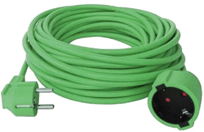 O&W SECURITY Verlängerungskabel grün 10m Verlängerung SCHUKO IP44 Stromkabel für Außenbereich