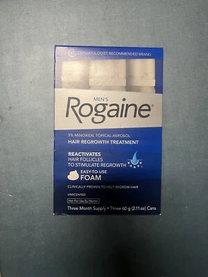 Tratamiento de regeneración del cabello con espuma sin perfume 5 % minoxidil ROGAINE para hombre - caducidad 2026+ Foto 1 de 2