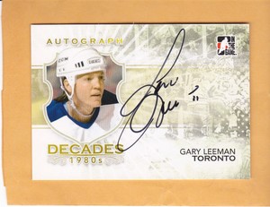 2010-11 ITG DECADES 1980S AUTOGRAPHS #A-GLE GARY LEEMAN TORONTO MAPLE LEAFS