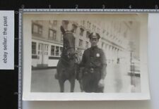new york city uniform police officer w/ patrol horse vtg snapshot photo a1
