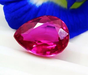 Pietra Preziosa Sciolta Certificata 14,00 Ct Naturale Rubino Rosa Taglio Pera - Foto 1 di 6
