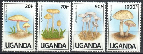 Uganda Stamp 938-940, 945  - Mushrooms Cover
