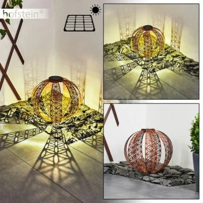  Effet Lumineux LED Boule Solaire Extérieur Lampes Terrasses Balcon Jardin Luminaires Rouille - Photo 1/4