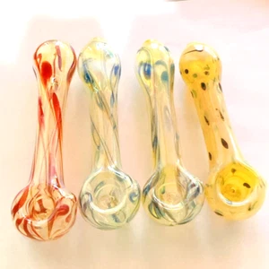 (1 PCS  Random) 5-6'' inside out spoon original color changing hand glass pipe - Picture 1 of 5