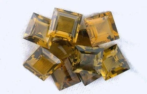 UNA GEMA DE PIEDRA PRECIOSA COLOR CITRINO RICA EN CUARZO CUADRADO BRILLANTE Palmeira de 11 mm ES7083 - Imagen 1 de 1