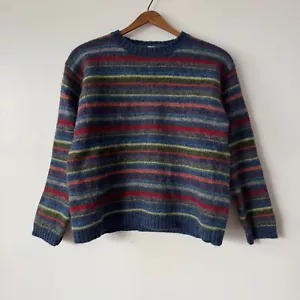 VTG J. Crew Sweater Men's XS Oarsman Striped Wool 90s Y2K Prep Ivy Grunge FLAW - Picture 1 of 8