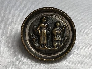 Botón de cuadro de metal victoriano vintage de 3/4" 64-15 - Imagen 1 de 3