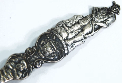COLORADO GOLD MINER DENVER CAPITOL STERLING SILVER SOUVENIR SPOON HALLMARK 23g Cover