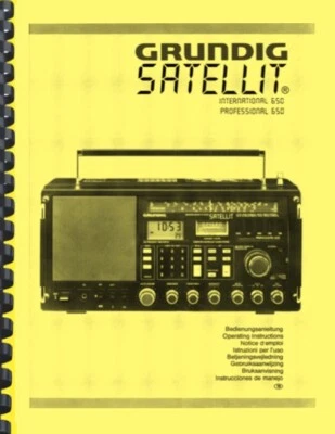 Grundig Satellit 650 Shortwave Radio Receiver OWNER'S MANUAL and SERVICE MANUAL - Image 1 of 4