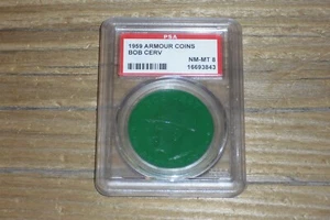 Vintage 1959 Armour Coins Bob Cerv Green Kansas City Athletics PSA 8 NM-MT - Picture 1 of 3
