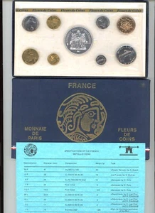 FRANCE - 1977 ~ MINT SET ~ 9 COINS ~ MINT PACKAGING - Picture 1 of 1