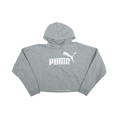 PUMA Cropped Hoodie Grey Pullover Girls 13-14 Years • 13.44€