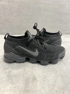 Nike Air VaporMax Flyknit 3 Shoes Womens 8.5 Triple Black Trainers AJ6910-002 - Picture 1 of 10