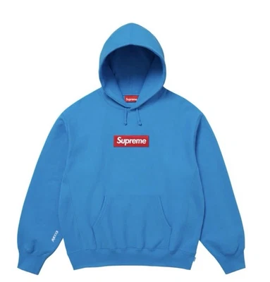 Sudadera con Capucha Supreme Box Logo Cian (FW 25) - Talla XXL Confirmada Foto 1 de 2
