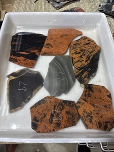 Losas de obsidiana arco iris caoba triple flujo hermoso material de corte de calidad - Imagen 1 de 15