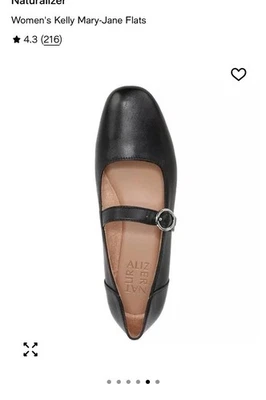 Planos para mujer Naturalizer Kelly Mary-Jane talla 8M negros Foto 1 de 4