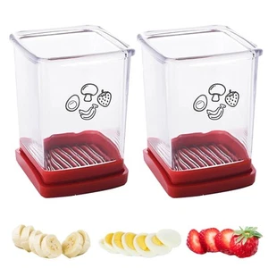Cup Fruit Slicer, Stainless Steel Egg and Strawberry Cutter, Quickly Making V... - Picture 1 of 8