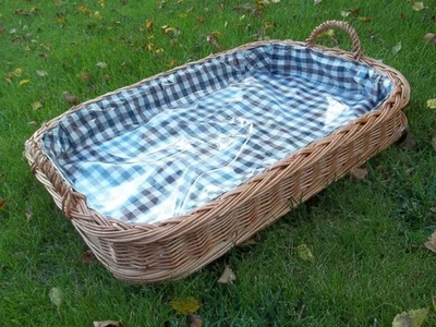 Serviertablett Tablett  aus Weide mit Innenfutter - Bild 1 von 2