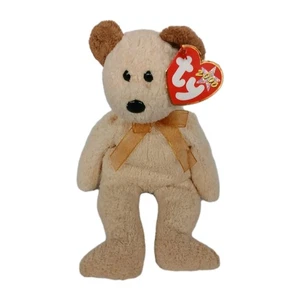 Ty Beanie Babys "Huggy" beige Teddybär 8,5 Zoll 2000 Plüschtier Tier neu mit Etikett #Ty12 - Bild 1 von 6