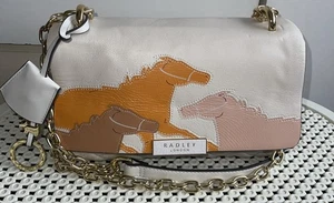 RADLEY MULTICOLOURED ROYAL ASCOT LEATHER HANDBAG SHOULDER MULTIWAY BAG LTD New🐎 - Picture 1 of 20