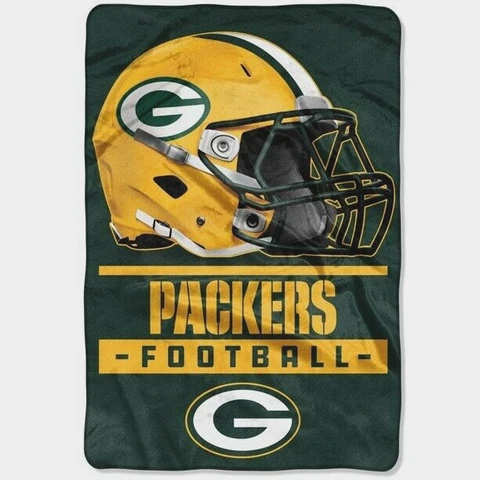 GREEN BAY PACKERS Micro Raschel Throw Blanket Sideline Oversized 62”X90" NFL NWT Cover