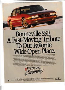 Original 1990 Pontiac Bonneville SSE Magazin Anzeige "A Fast-Moving Tribute..." - Bild 1 von 1