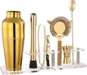Cocktail Shaker Set with Arcylic Stand, Mixology Bartender Kit for Drink Mixing - Picture 1 of 9