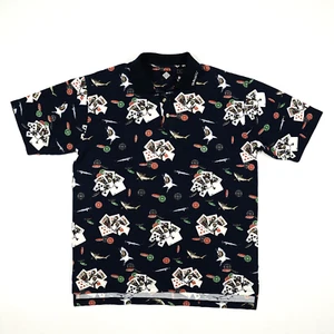 Camisa Polo Tabasco Tarjetas Tiburones Diamante Escalera Casino Juegos de azar Las Vegas Para Hombres XL - Imagen 1 de 12