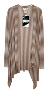 Attitudes by Renee Global Tan Draped Mesh Knit Open Cardigan Size XL NEW - Picture 1 of 5