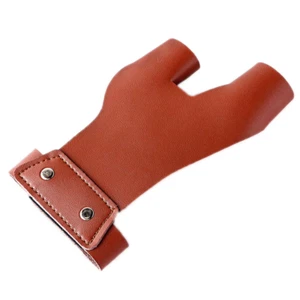 2 Fingers Cow Leather Traditional Archery Bow Gloves Tip Protector for Outdoor H - Picture 1 of 13
