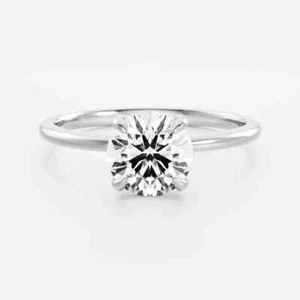 2.00 Ct Round E, VS1 Lab Grown Diamond 14K White Gold Solitaire Engagement Ring - Picture 1 of 3