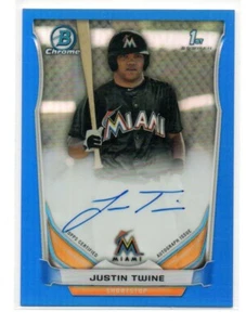 2014 Bowman Chrome Blue Refractor Justin Twine Auto RC #ed 109/150 - Picture 1 of 2