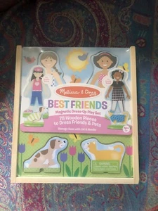 Melissa & Doug Best Friends bambole magnetiche in legno finte set da gioco nuove - Foto 1 di 7